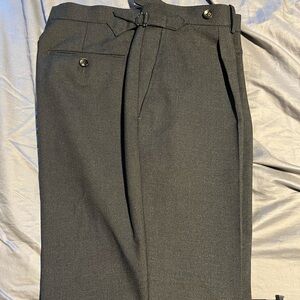 Charcoal Grey Wool Suitsupply High-Waisted Trousers Size 32-34 + side tabs
